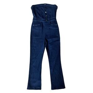 WeWoreWhat Dark Blue Denim Jumpsuit